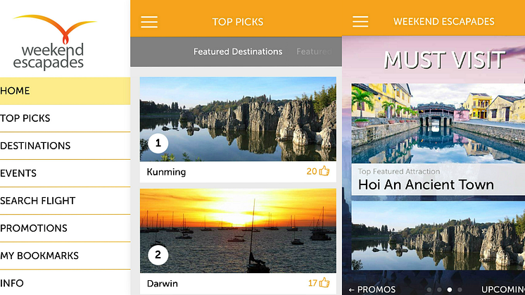 Quick getaways from Singapore made easier with Changi Airport’s new Weekend Escapades mobile app