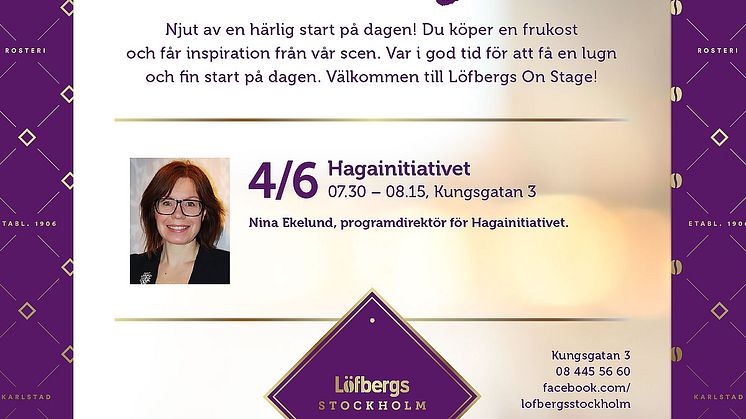 Löfbergs On Stage: Nina Ekelund, Hagainitiativet