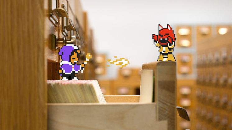 Figurerna från spelet Alwa's Awakening (Elden Pixels) har flyttat in i bibliotekets arkiv. Nu satsar KB på att samla in ännu fler digitala spel.