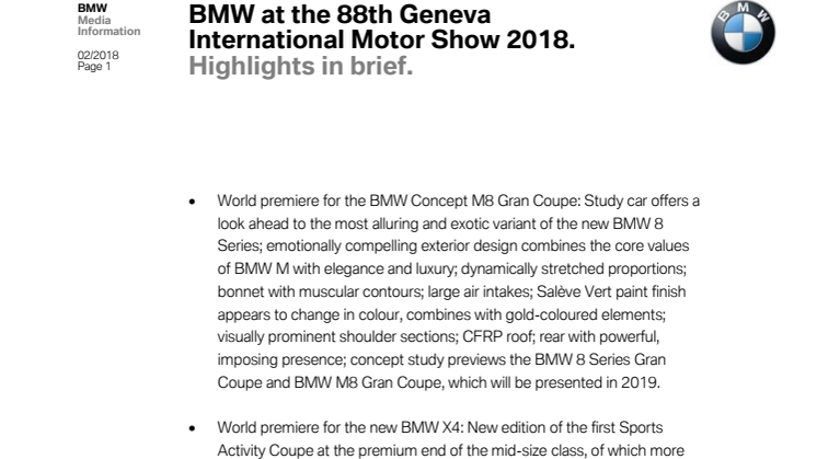 BMW på Genève Motor Show - highlights