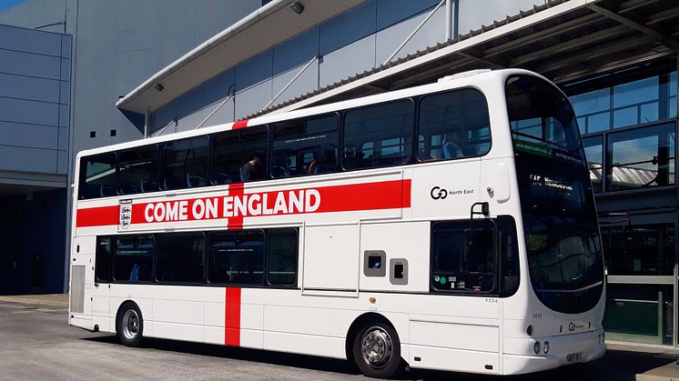 Go North East backs England football team with branded buses and activities
