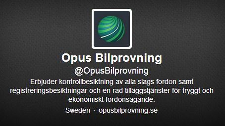 @OpusBilprovning – Nu finns vi på Twitter!