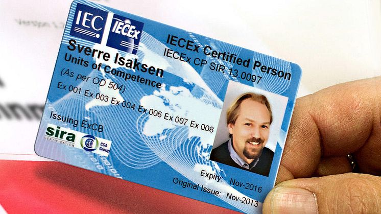 IECEx Certificate of Personnell Competence Scheme