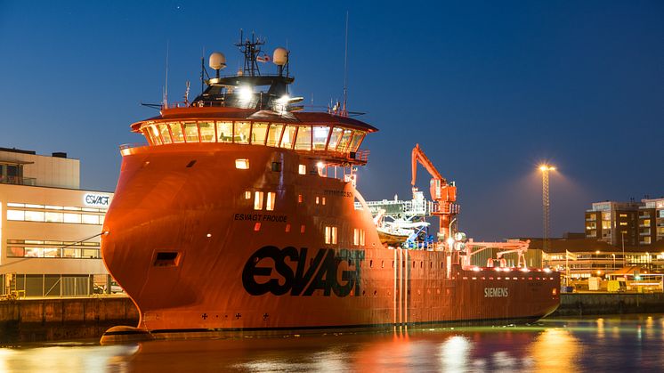 "Esvagt Froude" ligger klar til afgang i Esbjerg Havn.