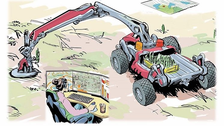 A vision of a autonomous planting machine. Image: Skogforsk
