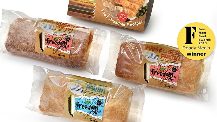 Freedom Deli wins Free From Food Award in Ready Meal category for gluten-free Panini  