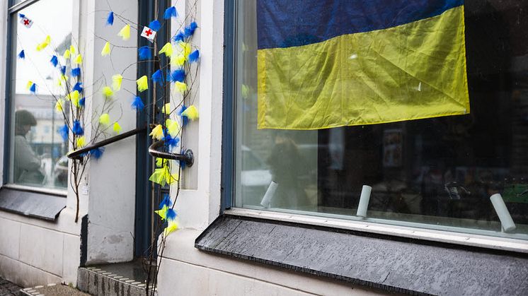 Torsdagens pressträff äger rum utanför Mötesplats Ukraina på Västra Mårtensgatan 10C i centrala Lund.