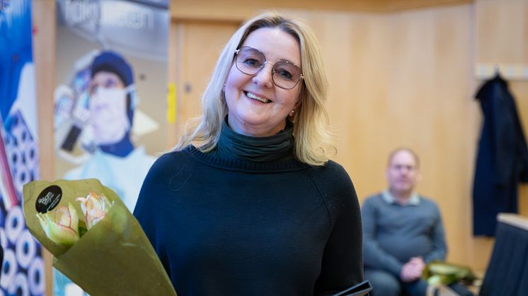 Evalotte Mörelius, mottagare av stipendium från Joanna Cocozzas stiftelse för barnmedicinsk forskning 2023. Foto: Emma Busk Winquist/Linköpings universitet
