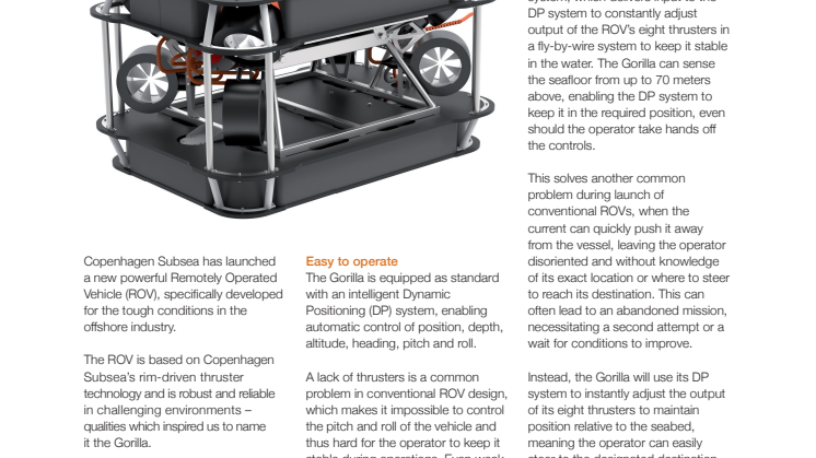 ARTICLE - ROBUST AND RELIABLE MEET THE GORILLA ROV