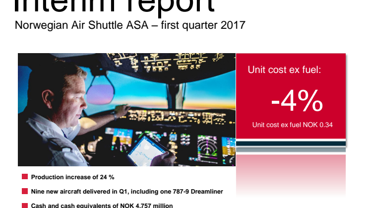 Norwegian Air Shuttle ASA - informe de gestión, primer trimestre de 2017.