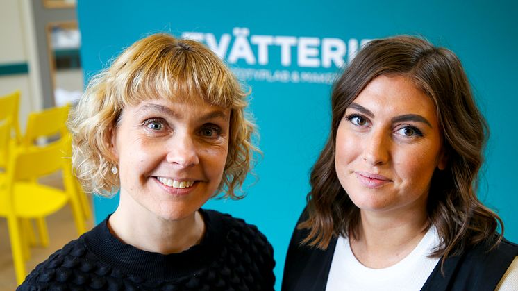 BILDTEXT: Två nya miljoner kronor till Tvätteriet gör stor nytta, säger Mona Sundin och Josefin Jaén Nilsson. FOTO: KATARINA LÖVGREN, KILO KOMMUNIKATION