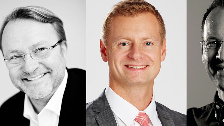 Tobias Dysenius, försäljningschef Riksbyggen Bostad, Marcus Svanberg, vd Länsförsäkringar Fastighetsförmedling och Joakim Båge, ekonomijournalist.