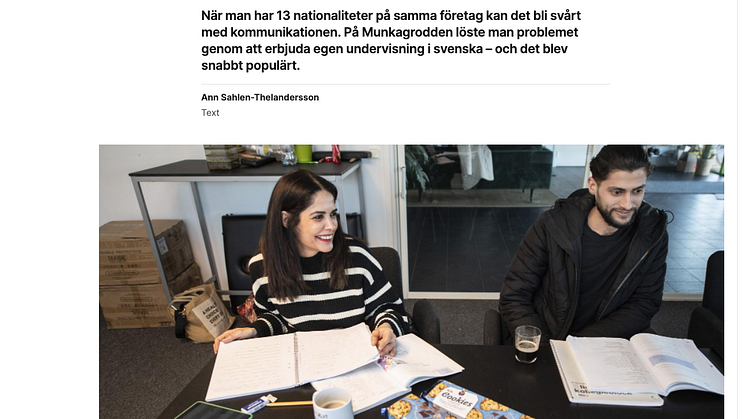 Svenskundervisningen efter arbetstid på Munkagrodden