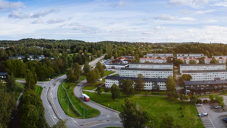 Vy över Våglängdsgatan och Hässleholmen. Foto: Tomas Eriksson