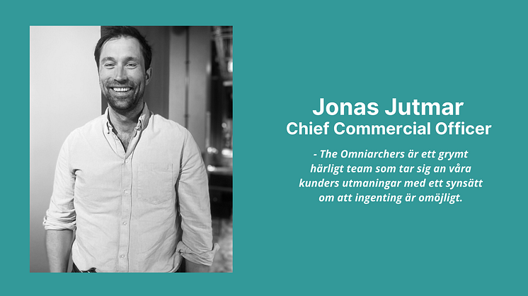 Jonas Jutmar, CCO, Omniarch AB.