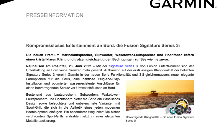 PM CH Garmin Fusion Signature Series 3i
