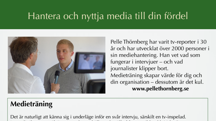 Leventa inleder samarbete med journalisten Pelle Thörnberg