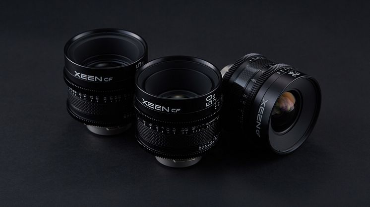 Die neu eingeführte XEEN CF Reihe von Cine-Objektiven besteht aus kompakten und leichten Objektiven mit einem Linsenzylinder aus Kohlefaser, eine Weltneuheit.