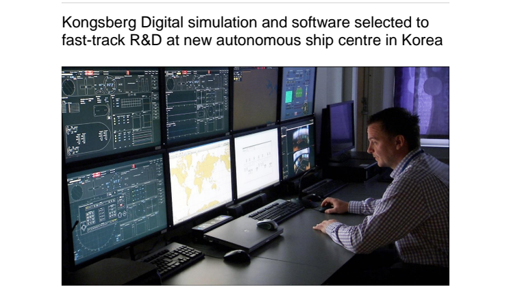 Kongsberg Digital simulation and software selected to fast-track R&D at new autonomous ship centre in Korea 