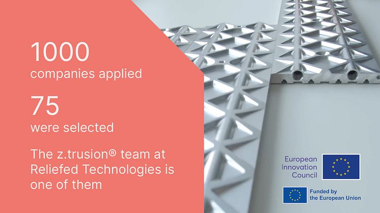 Reliefed Technologies receives 2.5 million euros in grant and 3,5 million euros in equity from European Innovation Council to establish a z.trusion® Tech Center