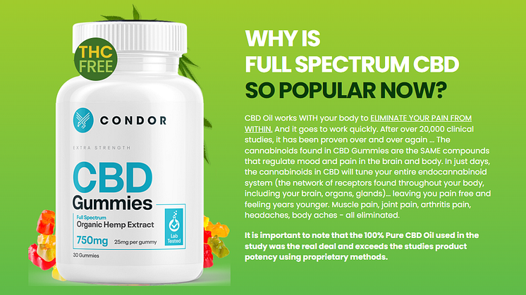 Condor CBD Gummies REVIEW 2022 - The Expert and Ultimate Choice for Total Pain Relief!