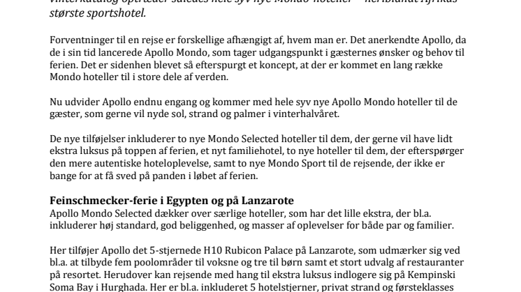 Apollo udvider Mondo-koncept