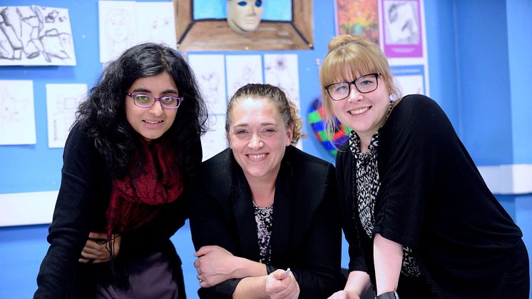Making the case for the arts in schools -  L-r  Henna Javed, Sophie Cole and Sam Fairbairn