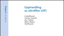 SVU-rapport 2011-05: Upphandling av ultrafilter (UF) (dricksvatten)