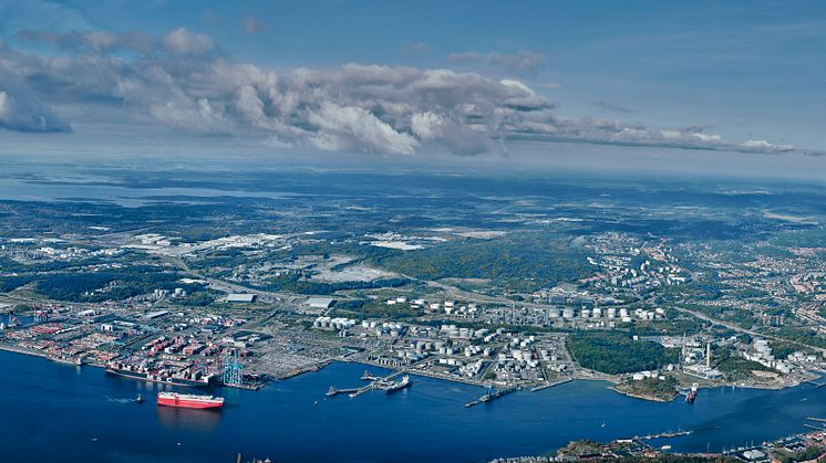 The Port of Gothenburg from above.