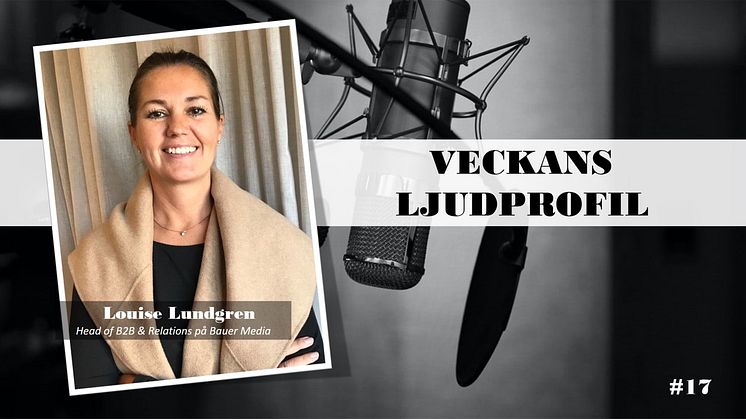 Veckans ljudprofil - Louise Lundgren