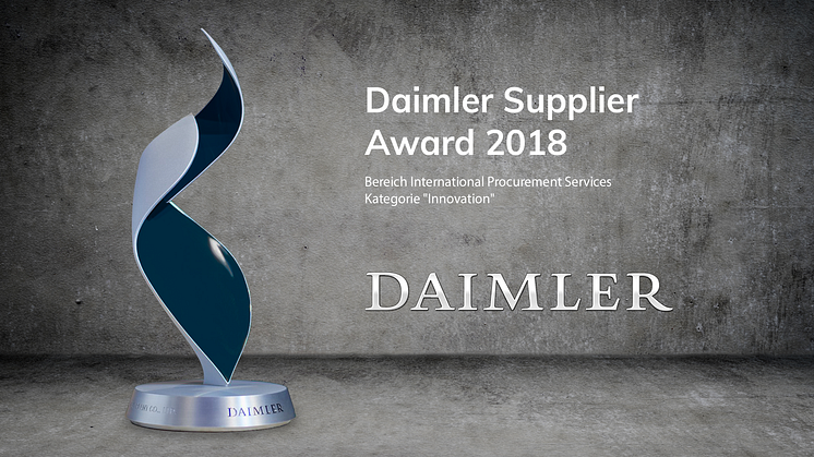 Appsfactory erhält vom Bereich International Procurement Services den Daimler Supplier Award 2018 in der Kategorie „Innovation“