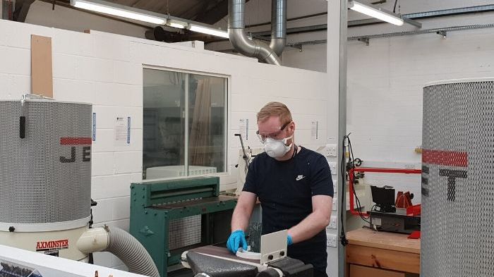 Northumbria lab technicians 3D printing PPE components