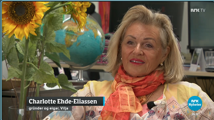 Charlotte Ehde-Eliassen på NRK Lørdagsrevyen 