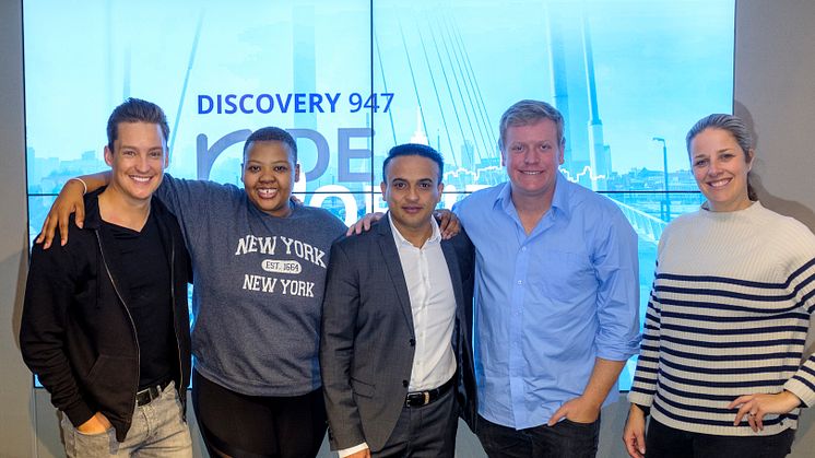 Discovery's Chief Marketing Officer Firoze Bhorat (centre), with the 947 Breakfast Club for the launch of the Discovery 947 Ride Joburg.