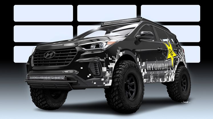 Dette er Hyundais lystgassdrevne Santa Fe off-road bil, bygget av Rockstar Performance  Garage 