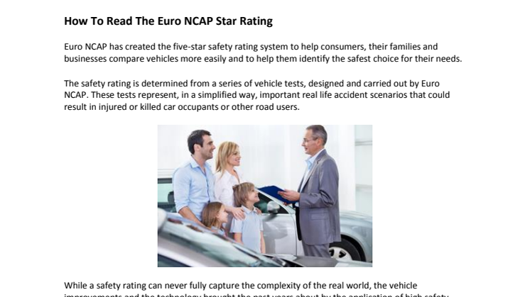 How to read Euro NCAP Safety Ratings