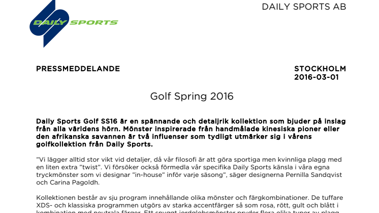 Golf Spring 2016