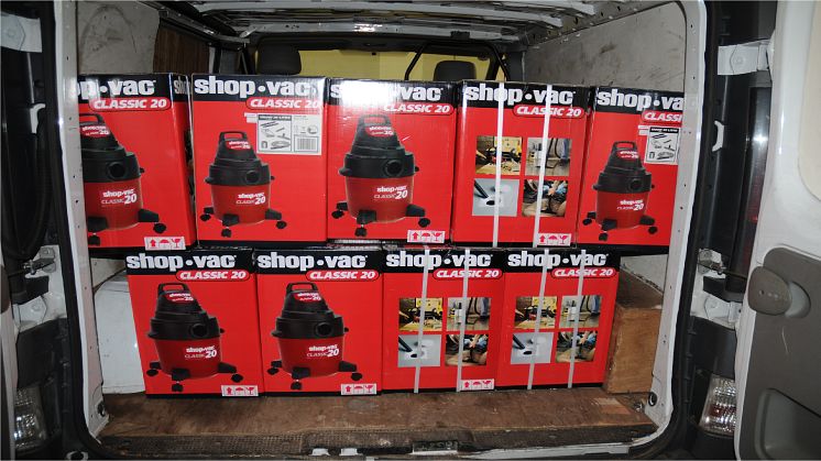 Boxes of hoovers that had tobacco inside