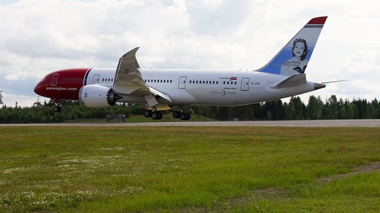 Norwegian’s Dreamliner landed at Oslo Airport Gardermoen this morning