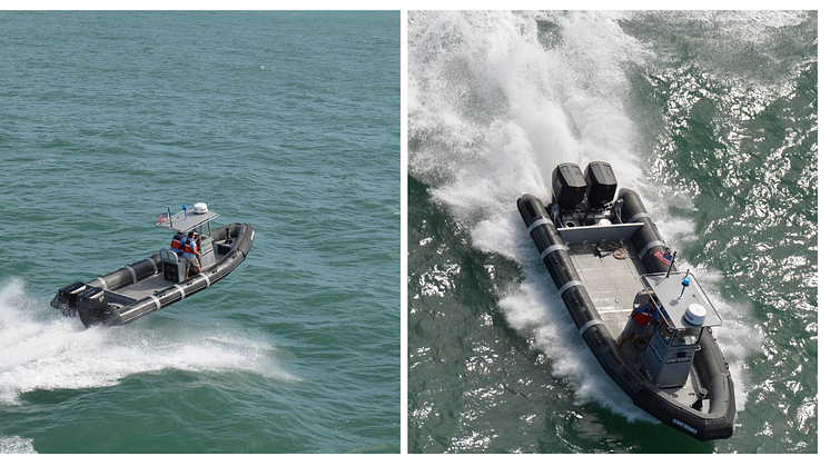 US Navy research boat for diesel outboards with twin OXE Diesel 200 