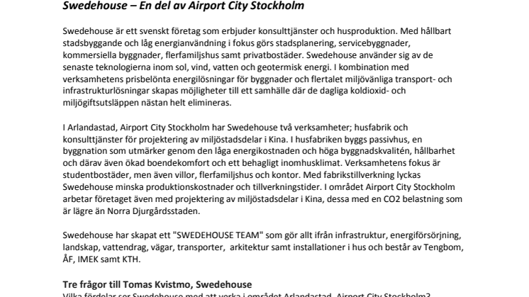 Swedehouse – En del av Airport City Stockholm