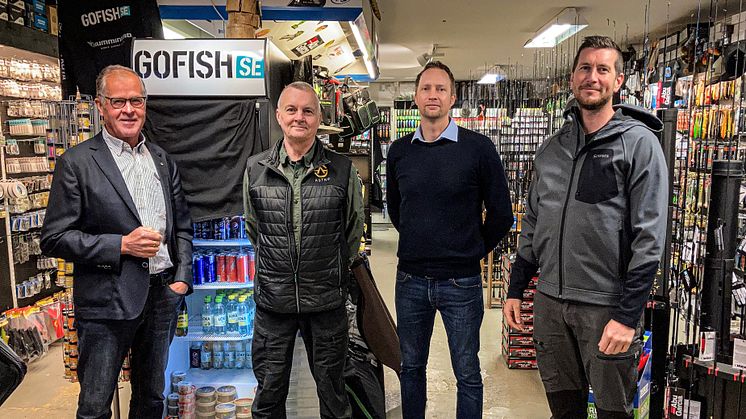 Ägarna Erling Gustafsson och Christer Kjellner, samt VD Andreas Esbjörnsson och GoFish grundare Patrik Karlsson