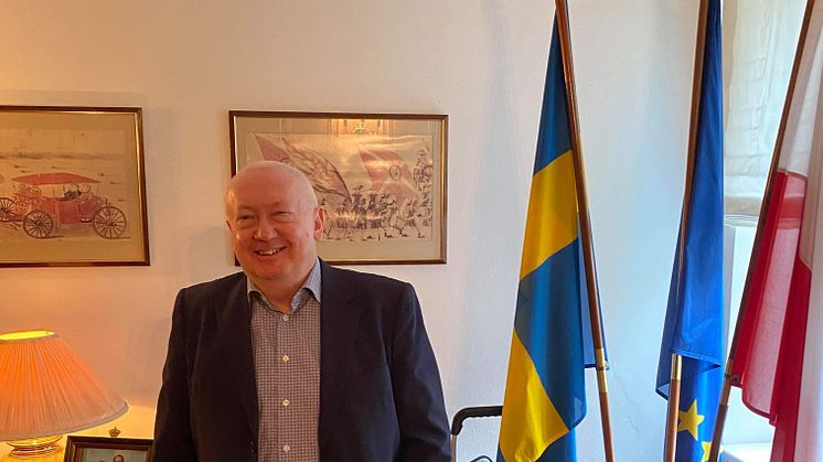 Sölvesborgs kommuns internationella samordnare Tomas Petersson vid besöket i Malbork i vintras.