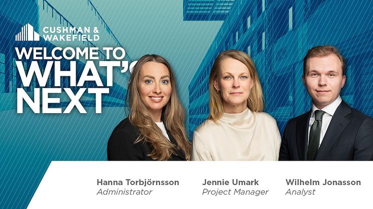 Hanna Torbjörnsson, Jennie Umark och Wilhelm Jonasson har rekryterats till Cushman & Wakefield.