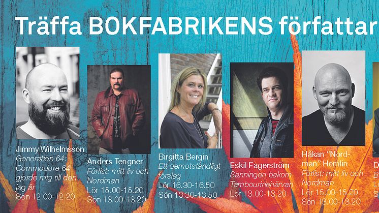 Möt några av Bokfabrikens fantastiska författare på bokmässan i Göteborg!
