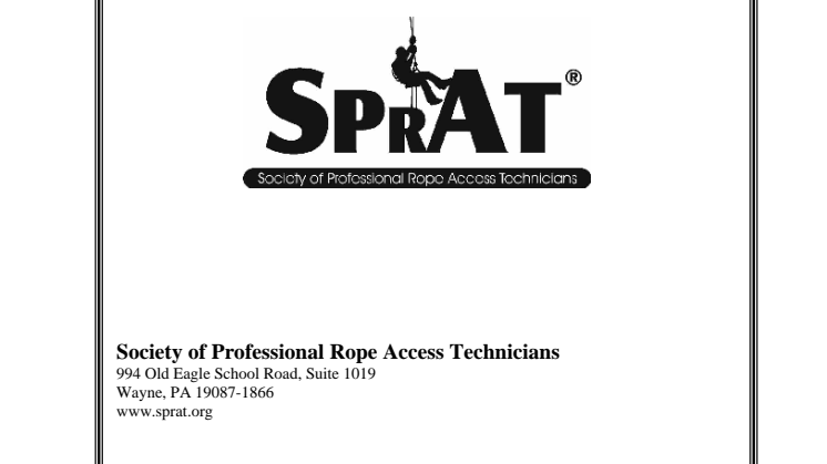 140823 SPRAT Safe practices for rope access work