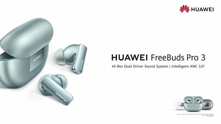 Huaweis ørepropper FreeBuds Pro 3, med fokus på lydkvalitet av høy klasse og intelligent støyreduksjon lanseres i Norge.