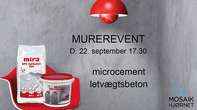 MUREREVENT - microcement og letvægtsbeton fra Mira