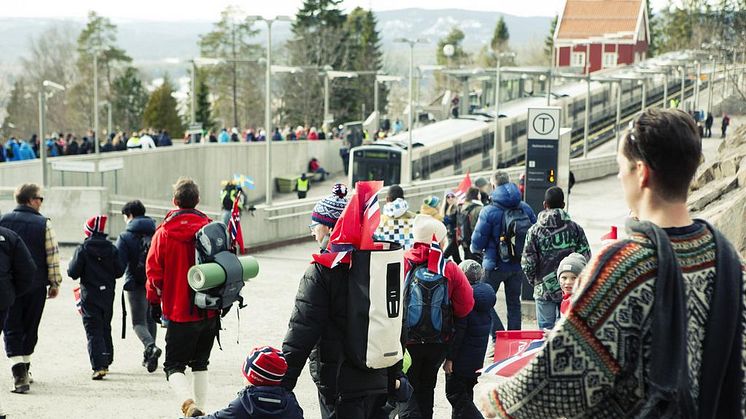 Endringer på T-banen i helgen i anledning Holmenkollen skifest. Foto: Ruter/Charlotte Sverdrup