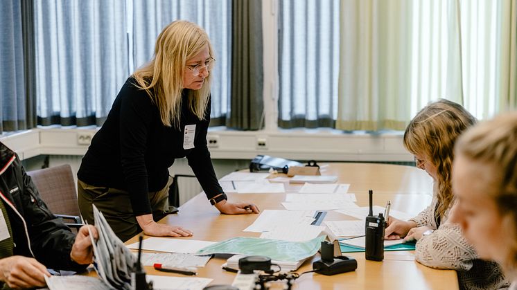Stabsassistenter utbildade av Svenska Lottakåren deltog vid Länsstyrelsen Västmanlands övning Matteus september 2023.